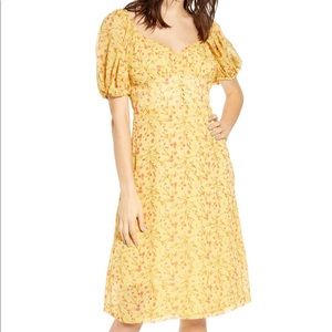 JOA Puff Sleeve Bustier Dress